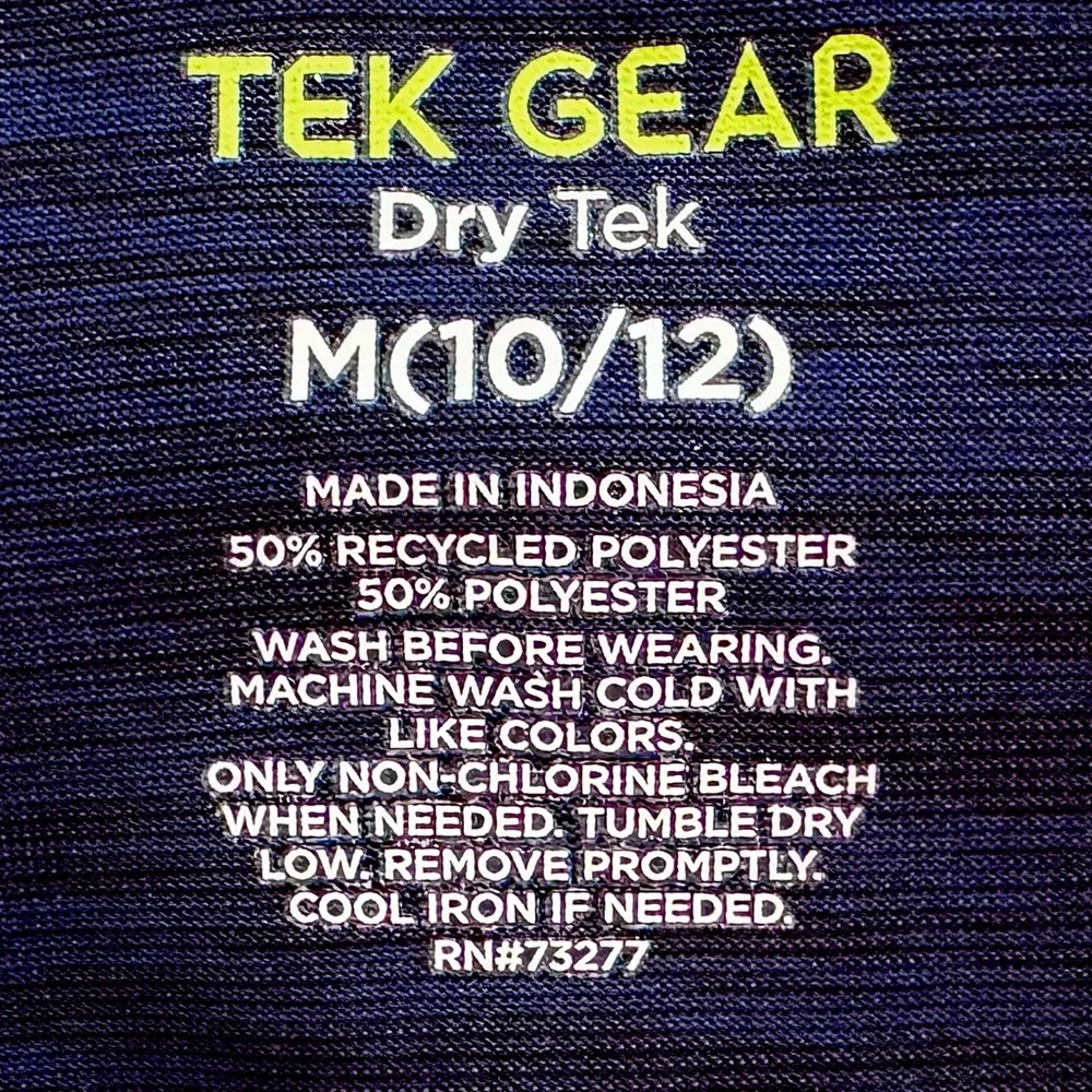 Tek Gear Polo Shirt Dark Blue Size Medium Lightweight Dry Tek